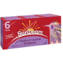 Photo of Sunbeam Strawberry Yoghurt Coated Sultanas 6pk