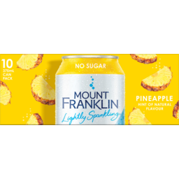 Photo of Mt. Franklin Mount Franklin Lightly Sparkling Water Pineapple Multipack Cans 10 X 375ml 