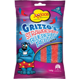 Photo of Joojoos Grizzo Strawberry Blueberry Sour Belts 160g