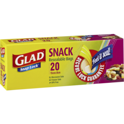 Photo of Glad Snap Lock Snack Resealable Bags 15cm x 9cm 20pk