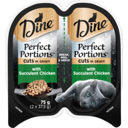 Photo of Dine Cat Food Perfect Portion with Succulent Chicken Cuts In Gravy 75g 