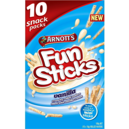 Photo of Arnotts Fun Sticks Vanilla Snack Packs 10 Pack 180g