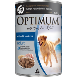 Photo of Optimum Adult Dog Food With Chicken & Rice Can 400g