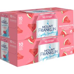 Photo of Mount Franklin Lightly Sparkling Water Watermelon Cans 10x375ml 