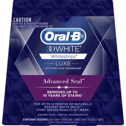 Photo of Oral B Whitening Treatments 3d White Luxe Whitestrips Advanced Seal 14 Treatments 28 Strips