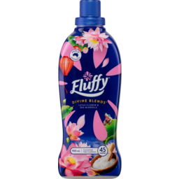 Photo of Fluffy Concentrate Liquid Fabric Softener Conditioner, , 45 Washes, Lotus Flower & Sea Minerals, Divine Blends 900ml
