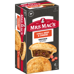 Photo of Mrs Mac's Chilli, Beef & Cheese Pies 4 Pack