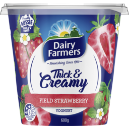 Photo of Dairy Farmers Thick & Creamy Yoghurt Strawberry 600g