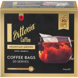 Photo of Vittoria Coffee Mountain Grown Bags 20 Pack 114g