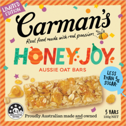 Photo of Carmans Honey Joy Aussie Oat Bars 5 Pack 150g