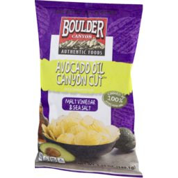 Photo of Boulder Canyon Avocado Oil Canyon Cut Kettle Cooked Potato Chips Malt Vinegar & Sea Salt