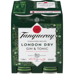 Photo of Tanqueray Gin & Tonic 4x250ml
