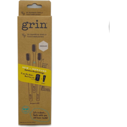 Photo of Grin Bamboo Toothbrush Medium 3 Pack