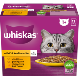 Photo of Whiskas 1+ Years In Gravy With Chicken Cat Food Pouches Multipack 12x85g