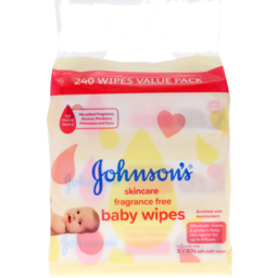 Photo of Johnson's Baby Johnson's Skincare Fragrance Free Baby Wipes 3 X 80 Pack 80.0x3