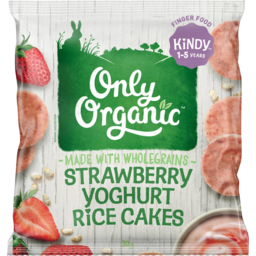 Photo of Only Organic Strawberry Yoghurt Rice Cakes Kindy 1-5 years 30g
