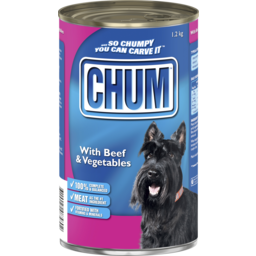 Photo of Chum Adult Dog Food With Beef & Vegetables Can