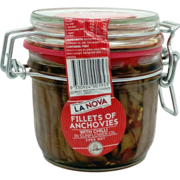 Photo of La Nova Fillets Of Anchovies With Chilli In Sunflower Oil 235g