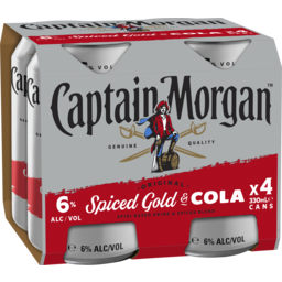 Photo of Captain Morgan Original Spiced Gold & Cola 6% 4 X 330ml 4.0x330ml