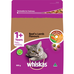 Photo of Whiskas 1+ Years Beef & Lamb Flavours Dry Cat Food 800g