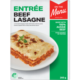 Photo of On The Menu Entree Beef Lasagne 260g