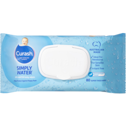 Photo of Curash Baby Care Simply Water Super Thick & Cushion Soft Baby Wipes 80 Pack