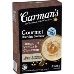 Photo of Carman's Honey, Vanilla & Cinnamon Gourmet Porridge Sachets 8 Pack