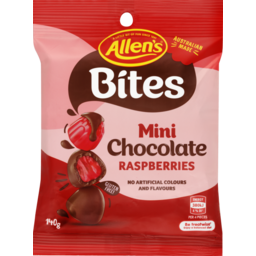 Photo of Allen's Bites Mini Chocolate Raspberries 140g