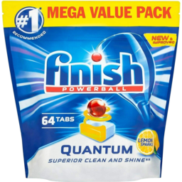 Photo of Finish Pk64 Powerball Dishwashing Tablets Quantum Lemon Mega Value Pack