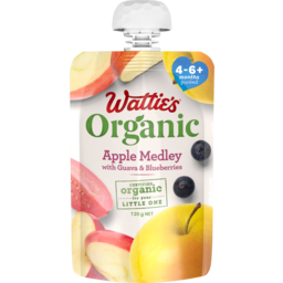 Photo of Wattie's Organic Baby Food Apple Medley With Guava And Blueberries Pouch And Spout