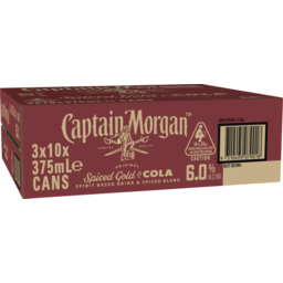 Photo of Captain Morgan Original Spiced Gold & Cola 3x10 6% Cans 375ml