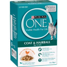 Photo of Purina One Cat Food Hairball Pet Food With Succulent Chicken 6 Pack 70g