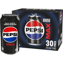 Photo of Pepsi Max No Sugar Soda Cans 30 Pack 375ml