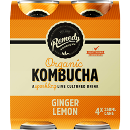 Photo of Remedy - Kombucha Ginger Lemon 250ml 4 Pack