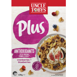 Photo of Uncle Tobys Plus Antioxidants Cranberries & Blueberries 435g