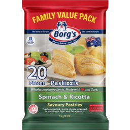 Photo of Borg's Pastizzis Spinach & Ricotta 20 Pack