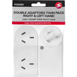 Photo of Power Double Adaptors Right & Left Hand Twin Pack