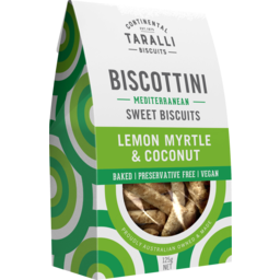 Photo of Taralli Lemon Myrtle & Coconut Mediterranean Biscottini Sweet Biscuits 125g