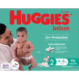 Photo of Huggies Infant For Boys & Girls 4- Size 2 Nappies 96 Pack