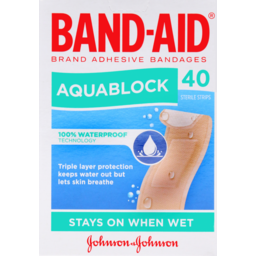 Photo of Band-Aid Waterproof Aquablock Sterile Strips 40pk