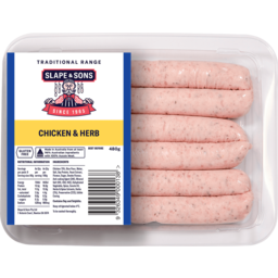 Photo of Slape Sausages Chicken & Herb Thin 480g