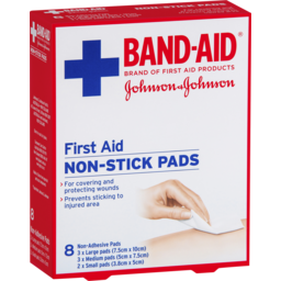 Photo of Band-Aid First Aid Non-Stick Pads 8 Pack 10cm