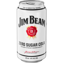 Photo of Jim Beam White Bourbon & Zero Sugar Cola Can 375ml