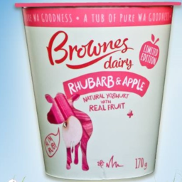 Photo of Brownes Yoghurt Natural Rhubarb & Apple 170gm