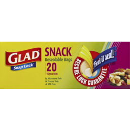Photo of Glad Snap Lock Snack Resealable Bags 20 Pack