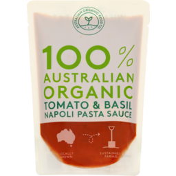 Photo of Australian Organic Food Co Pasta Sauce Tomato & Basil Napoli 400gm