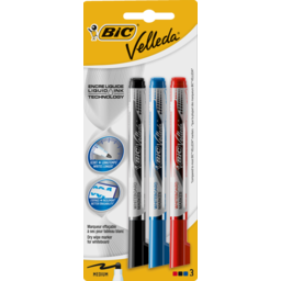 Photo of Bic Velleda Liquid Whiteboard Marker Fine Assorted 3 Pack 