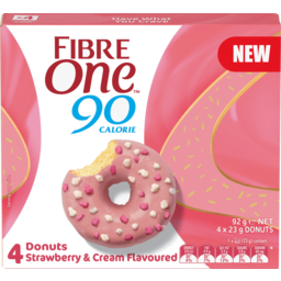 Photo of Fibre One 90 Calorie Donuts Strawberry & Cream Flavoured 4 Donuts