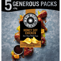 Photo of Red Rock Deli Honey Soy Chicken Chips 5 Pack 140g