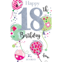 Photo of Birthday Card 18th Female Balloons